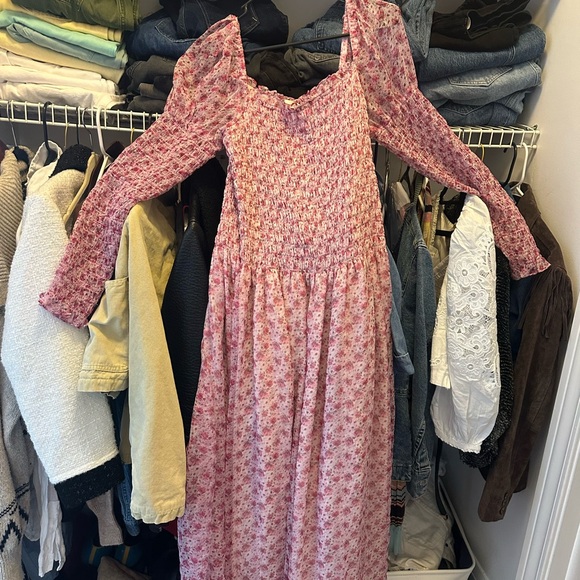 Elegant Pink Floral Women's Dress - Picture 4 of 5